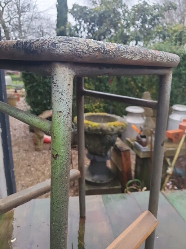 Vintage Industrial Factory Metal & Wood Machinists Engineers Stool ...